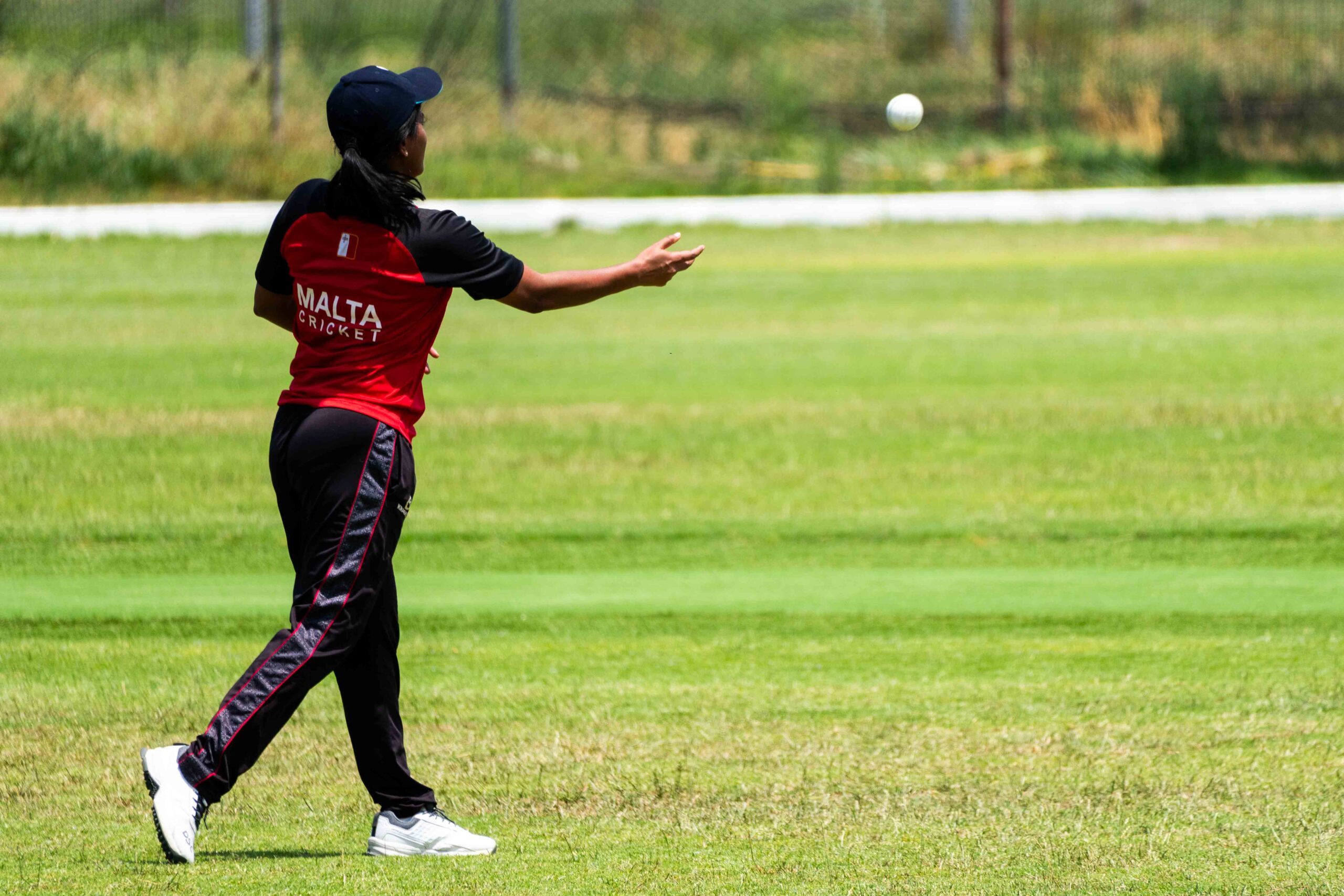 Female Malta Cricket player at Marsa Sports Club