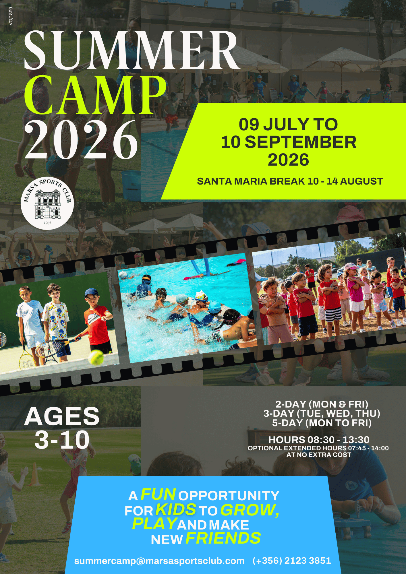 Marsa Sports Club Summer Camp Poster 2026
