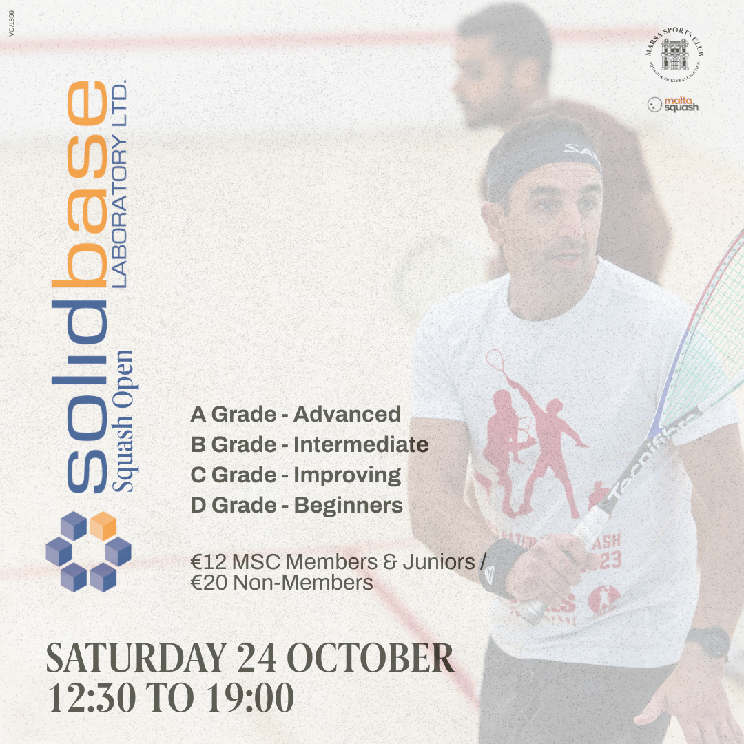 SOLIDBASE SQUASH OPEN 2026 BRINGS FOUR GRADES OF COMPETITION TO MARSA SPORTS CLUB